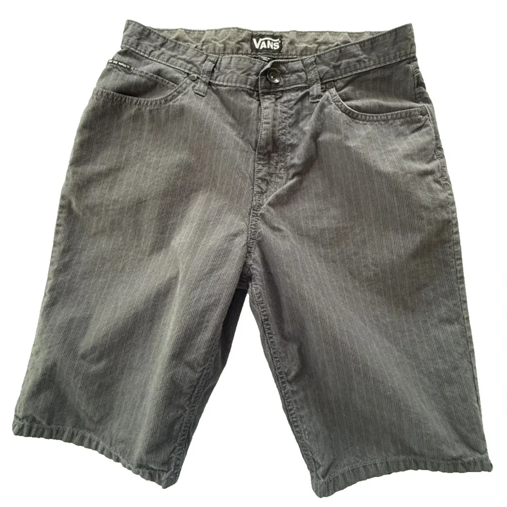 Vans Men’s Gray Shorts Size 28 Cotton Casual Skate Flat Front Pocket Casual